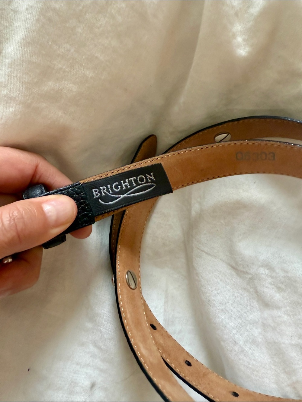 Vintage Brighton Belt Embellished Hearts/Stones Leather Black - Picture 4 of 5